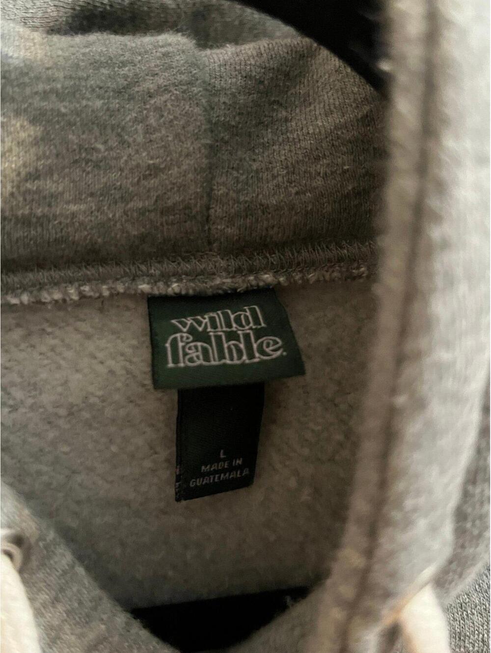 Wild Fable cropped gray hoodie sweatshirt Womens size Large - Picture 3 of 3